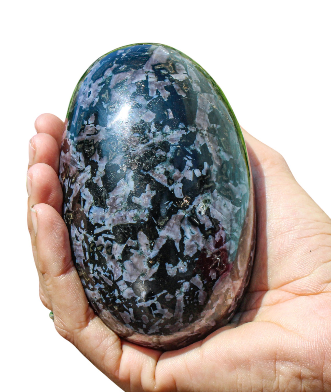Large 115MM Indigo Gabbro Crystal Quartz Healing Energy Power Decor Stone Lingam