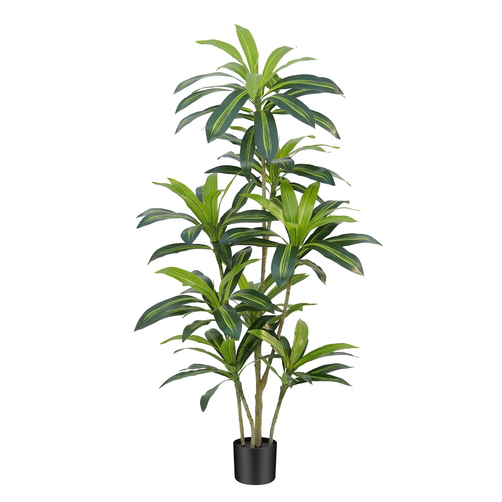Dracaena Plant Artificial Tree 5Ft Tall Fake Tropical Floor Plants Potted (Re…