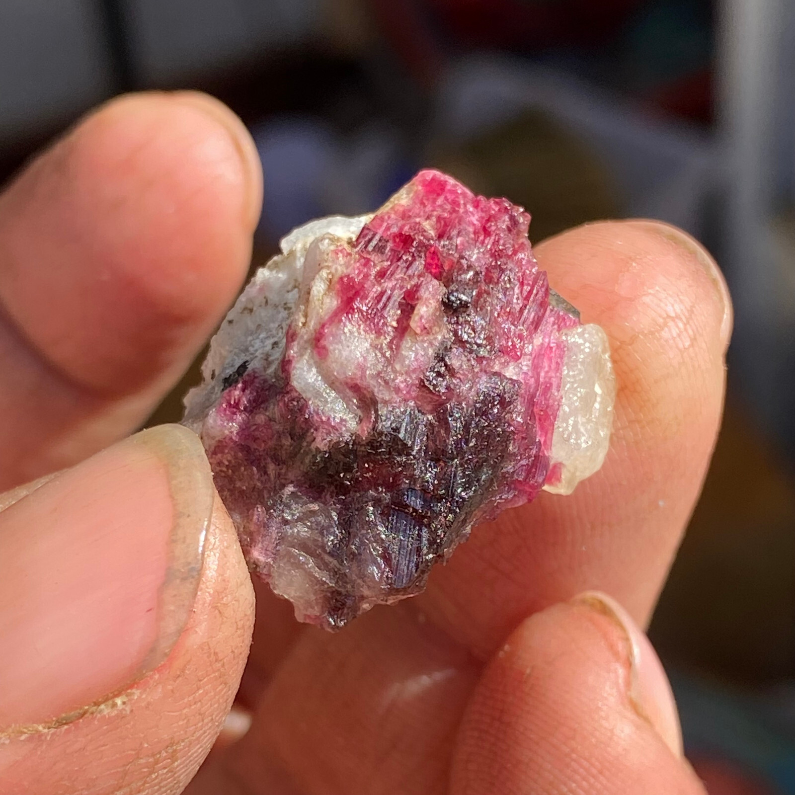 7.0g Natural Pink Tourmaline Crystal Cluster Rough Gem Mineral Specimen