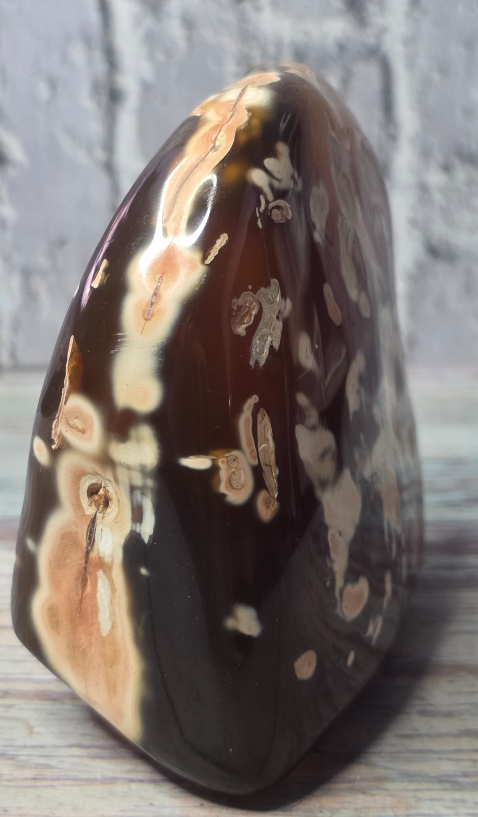 Large Rare Natural Amber Color Orca Agate Polished Freeform Translucent Color