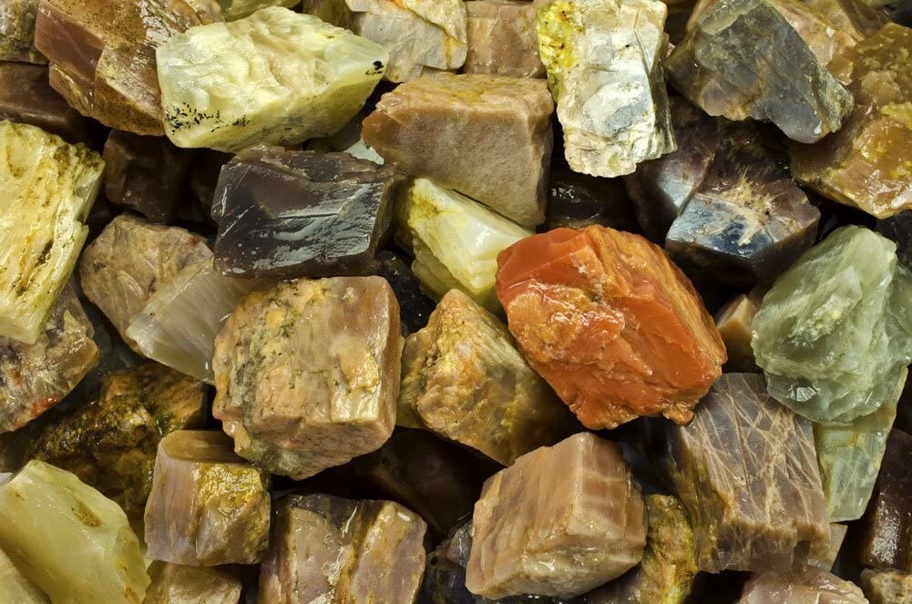 1 lb Semi-Translucent Moonstone Rough Stones – Natural Crystal Mineral Rock