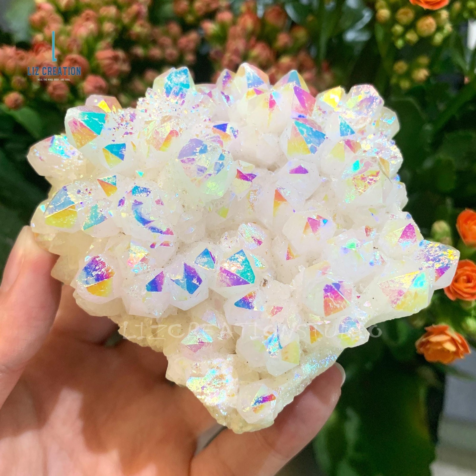Angel Aura Crystal Cluster Natural Quartz No Import Fees