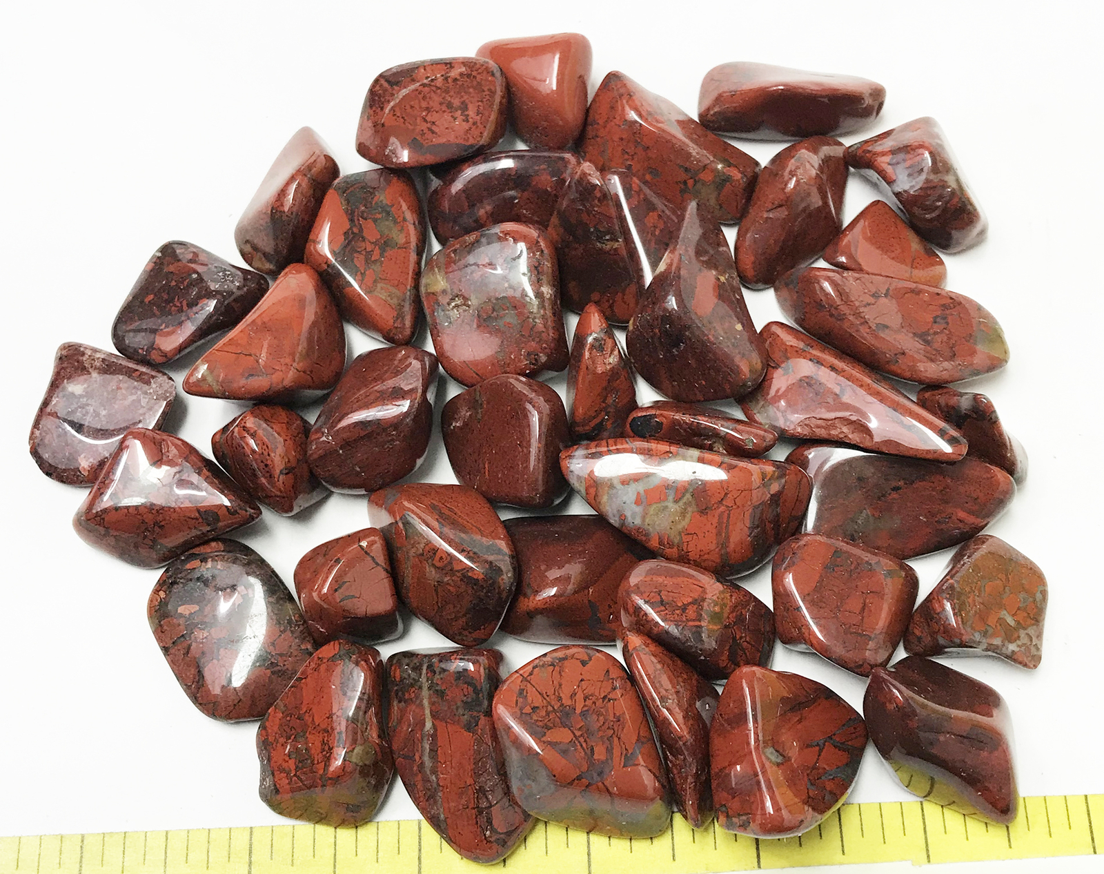 JASPER BRECCIATED Large (20-30mm) polished stones. 1 lb