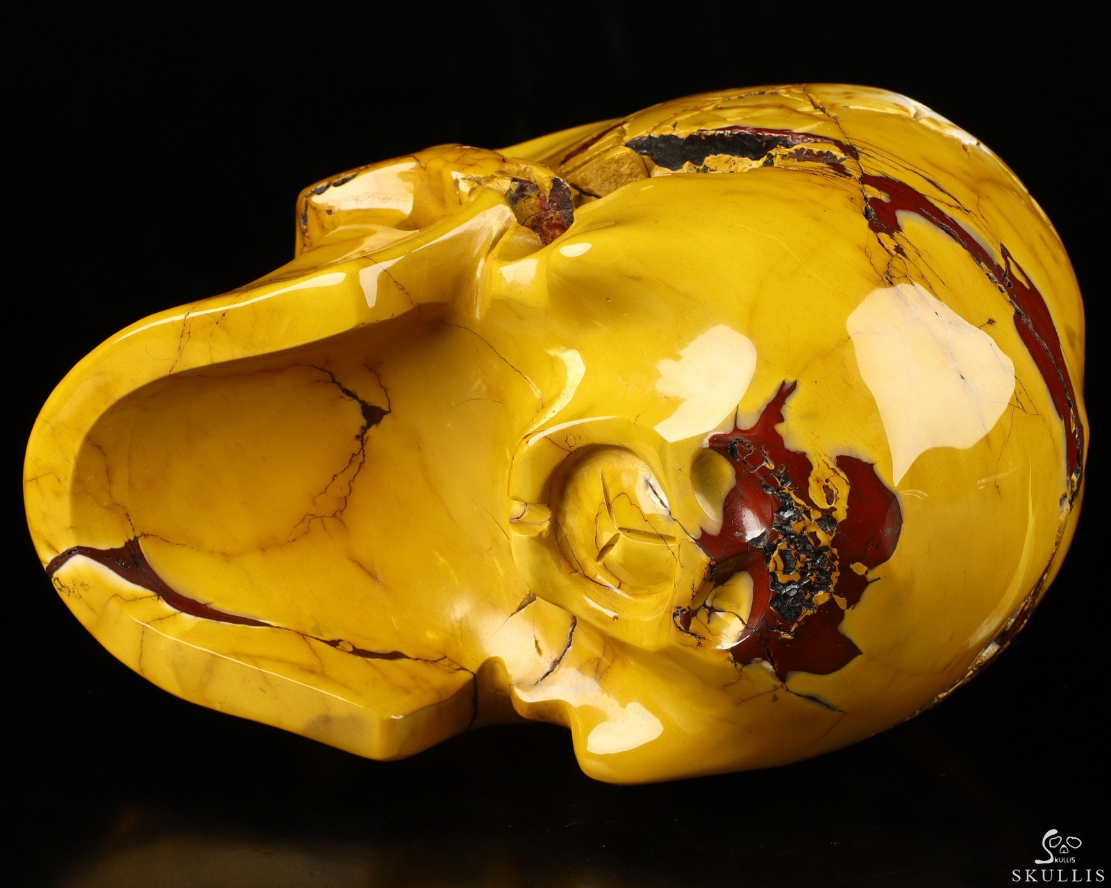 Lifesized 7.0″ Mookaite Jasper Carved Crystal Skull,Super Realistic, Healing