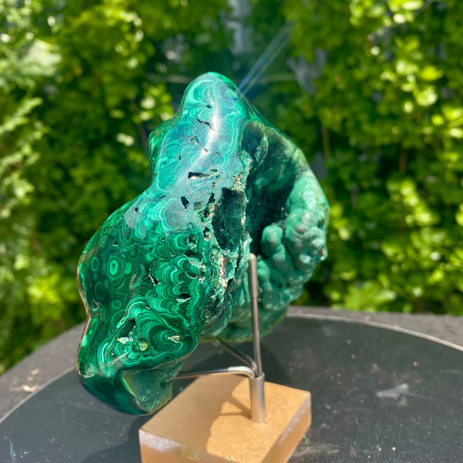 2.09LB Natural glossy Malachite transparent cluster rough mineral sample