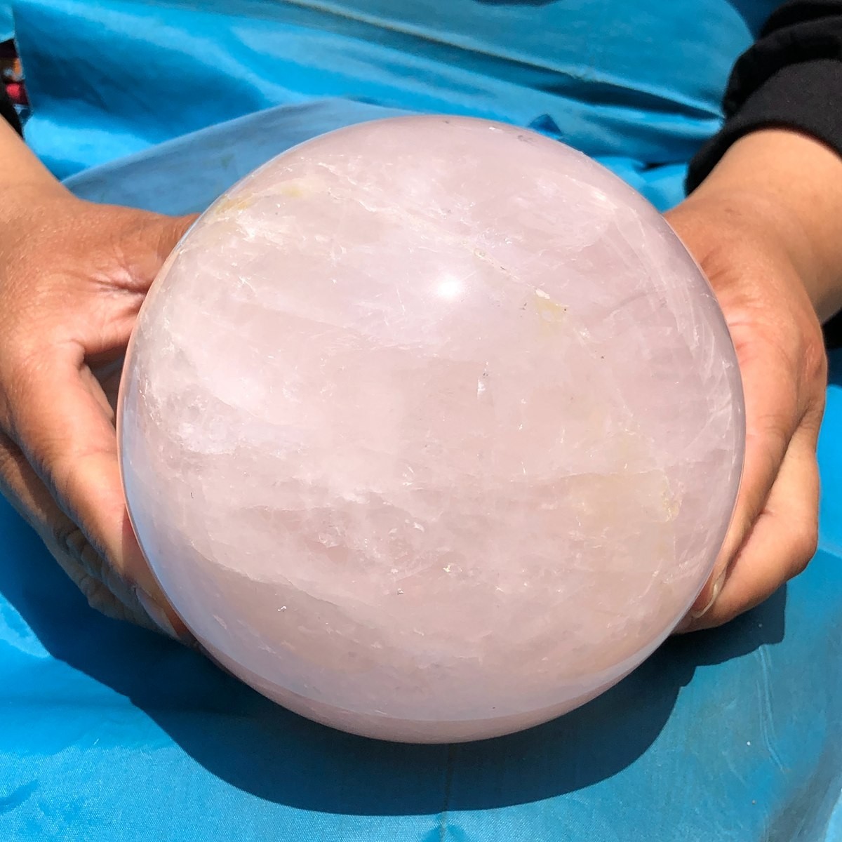 6.13 LB Natural Pink Rose Quartz Crystal Sphere Ball Healing Reiki 5082
