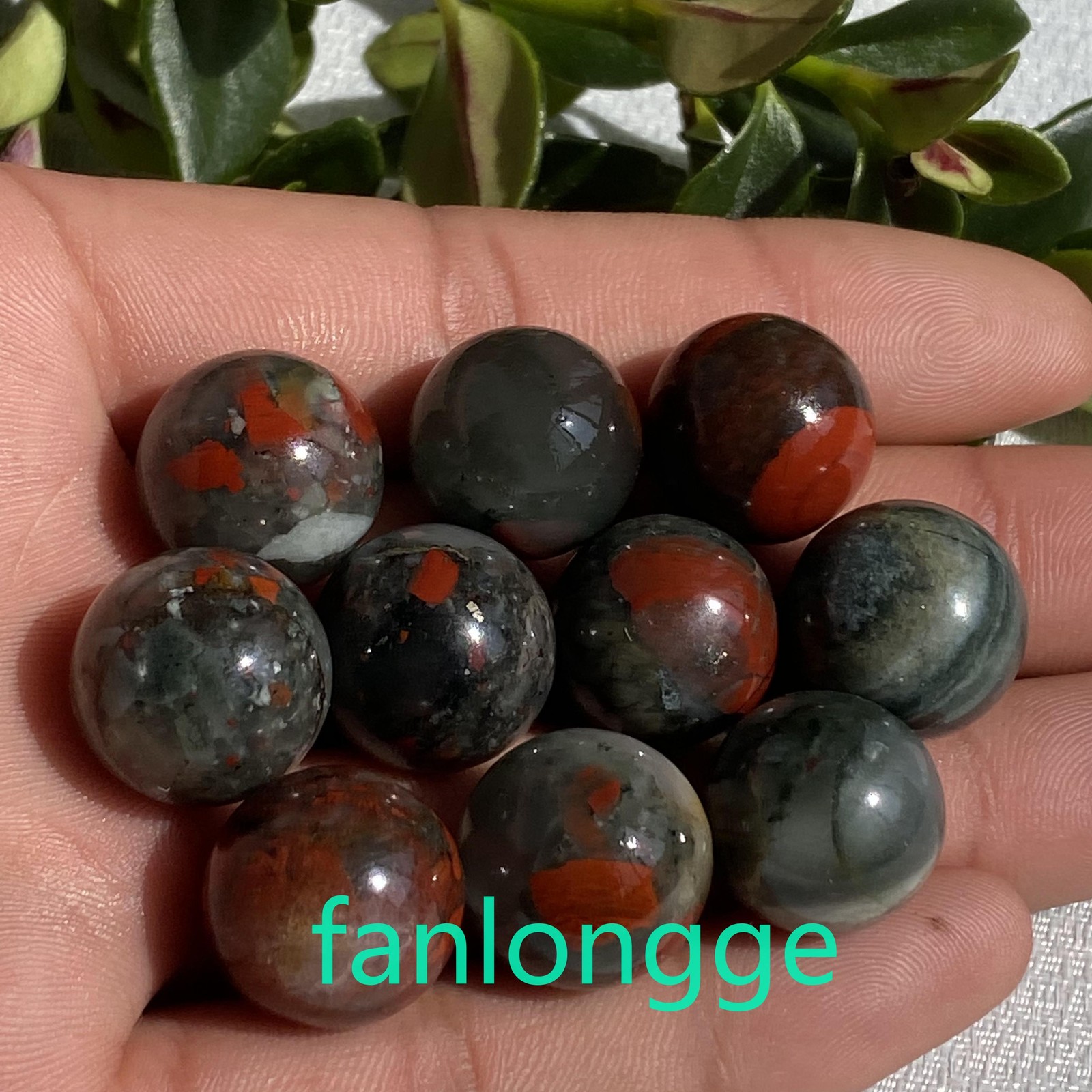 10pcs Wholesale Natural Blood stone Ball Quartz Crystal Pendant Reiki 15mm