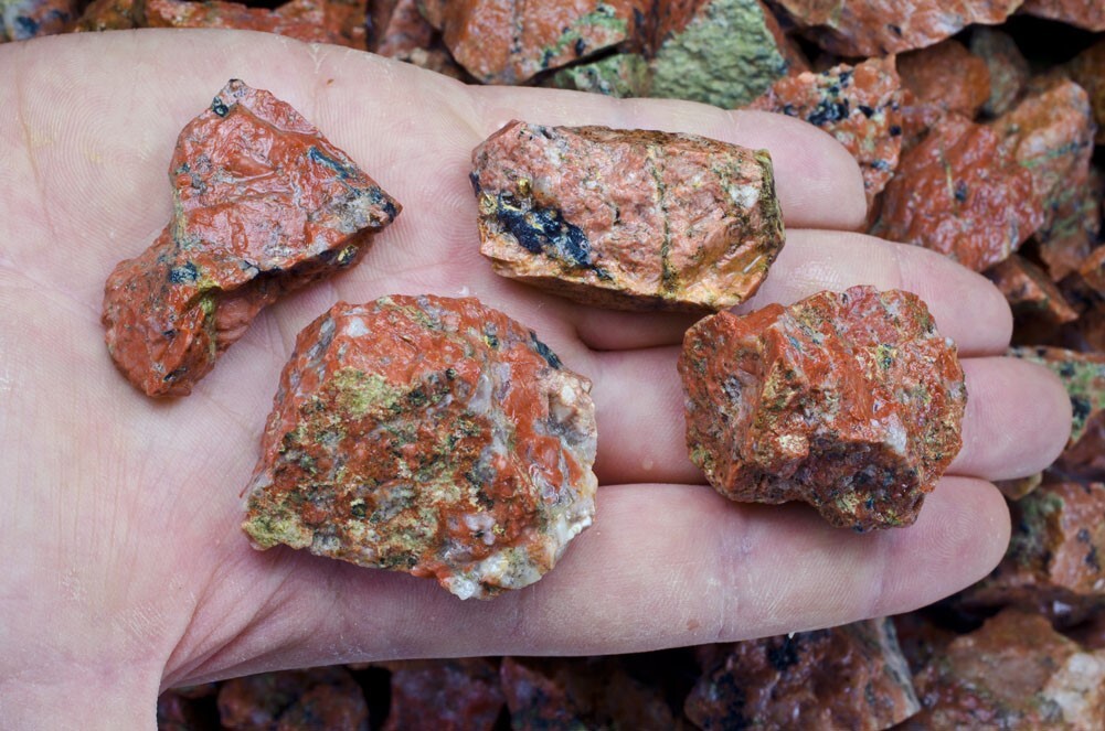 3 lbs Epidote Rough Stones – Natural Crystal Mineral Rock Specimens Tumbling
