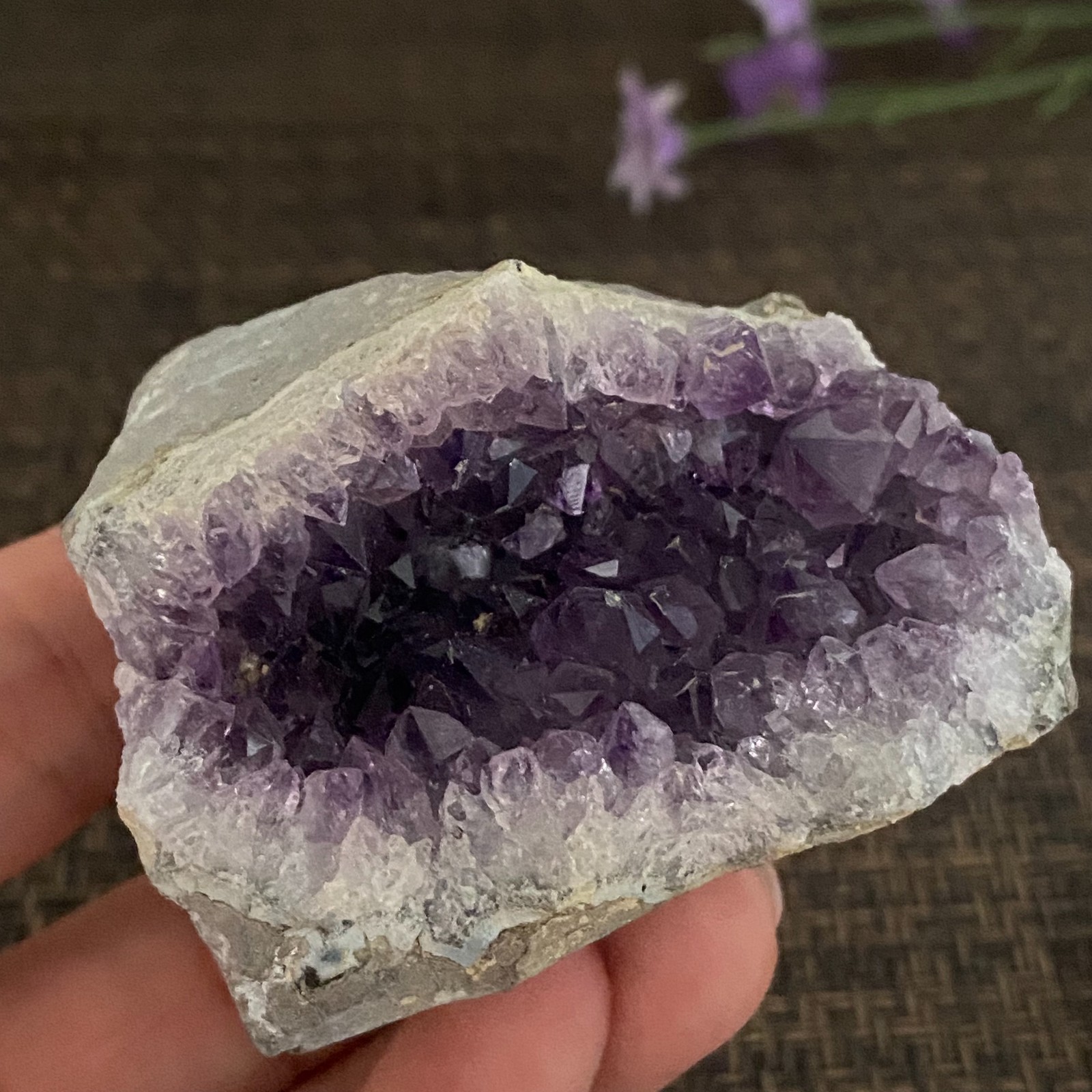 107g Amethyst geode quartz cluster crystal specimen Healing