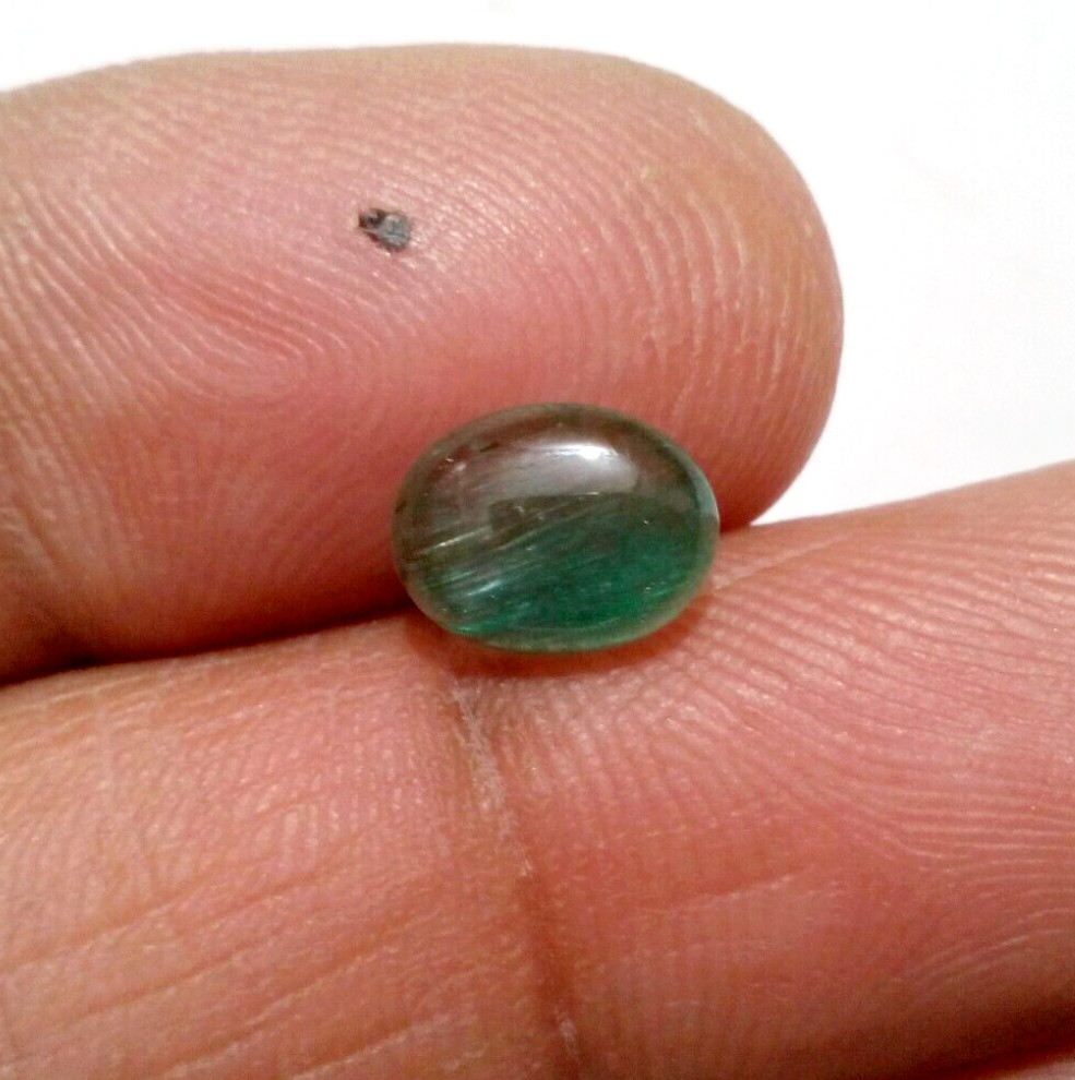 High Quality Green Zambian Emerald Oval Shape 1.45 Crt Cabochon Loose Gemstone