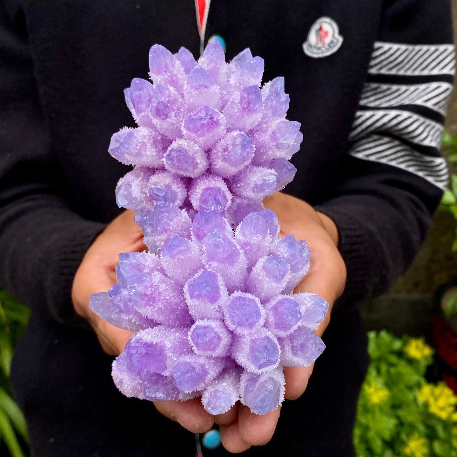 1.55LB New find violet phantom crystal quartz cluster mineral specimen healing