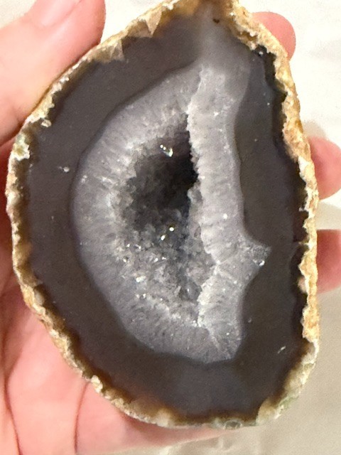 TWO Geode Stones Approx 3 inches cut in 1/2
