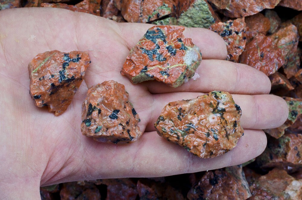 3 lbs Epidote Rough Stones – Natural Crystal Mineral Rock Specimens Tumbling