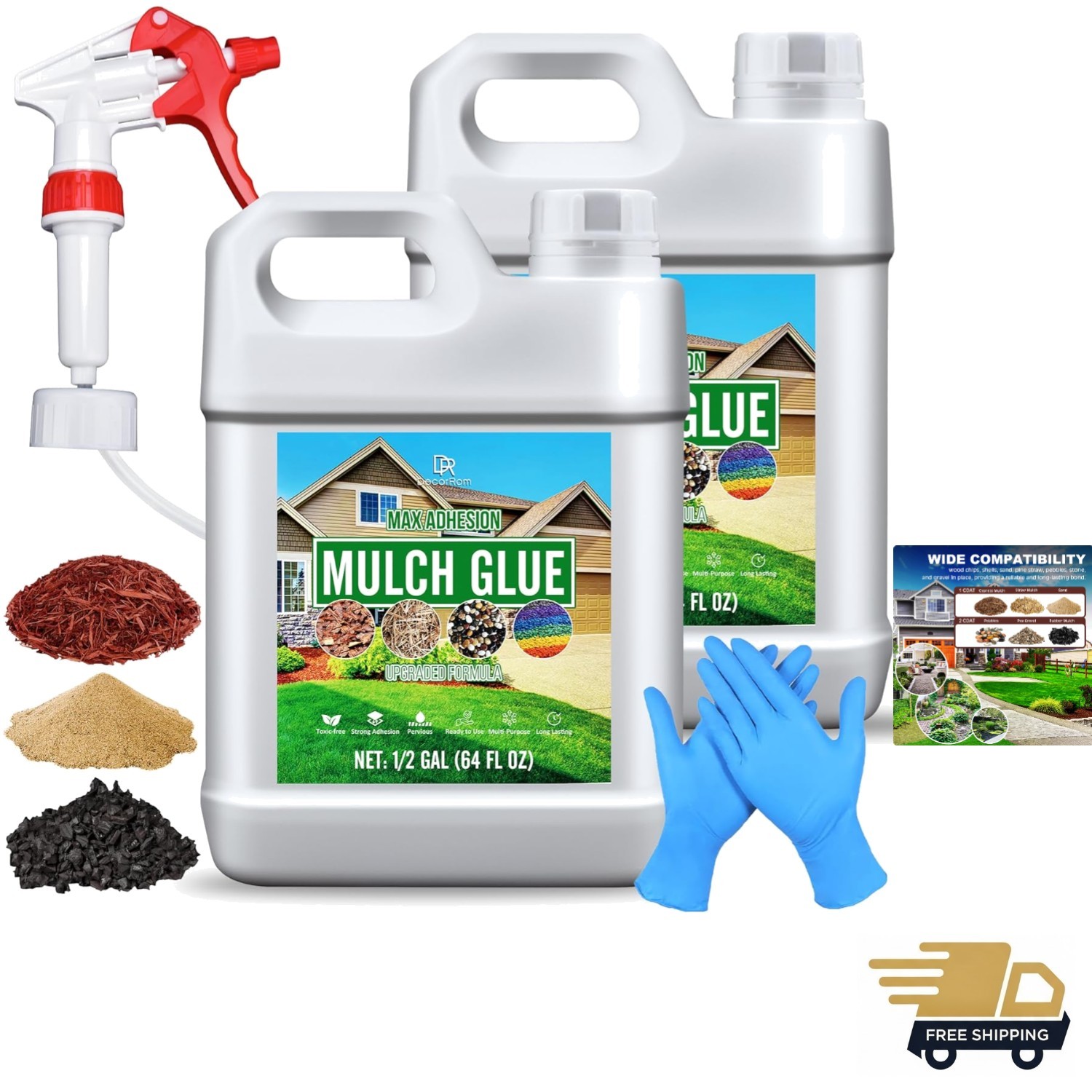 Mulch Glue – 1 Gallon Concentrate Gravel Glue, Strong Mulch Lock Landscape Ad…