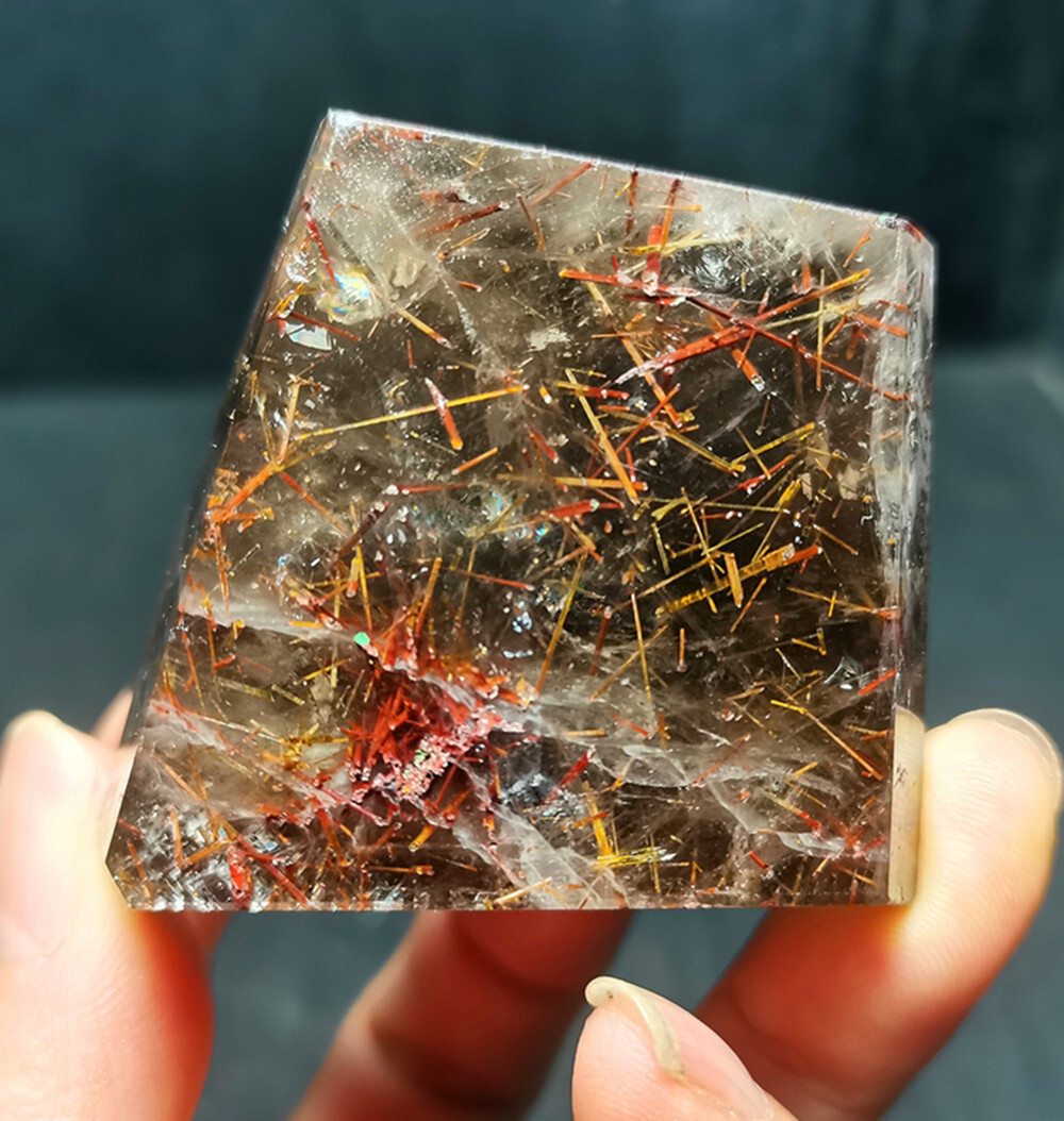 Rare Clear Golden Rutilated Inclusions Quartz Gold Needles Crystal specimen CY44