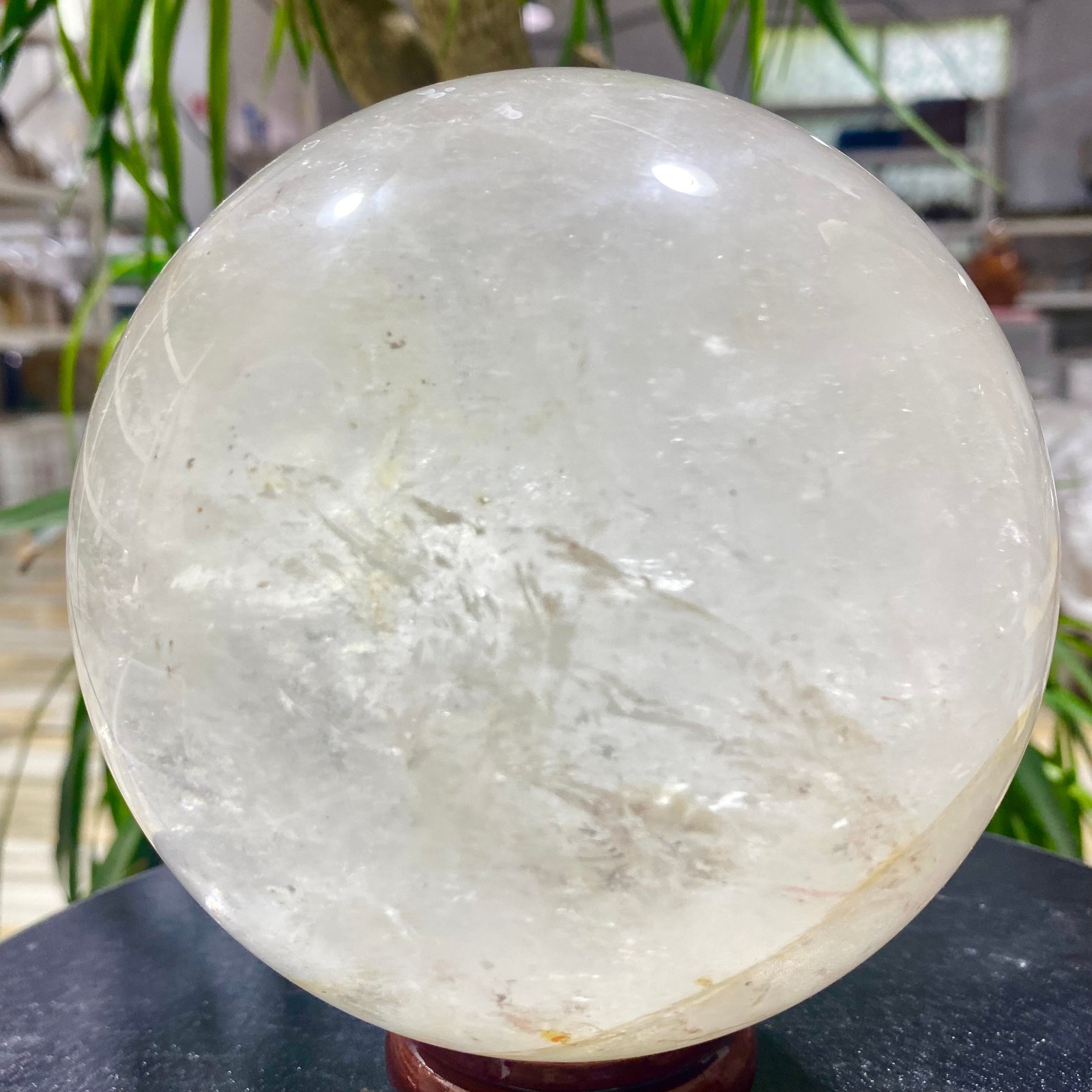 6.2LB Natural white crystal transparent quartz crystal ball Reiki repair