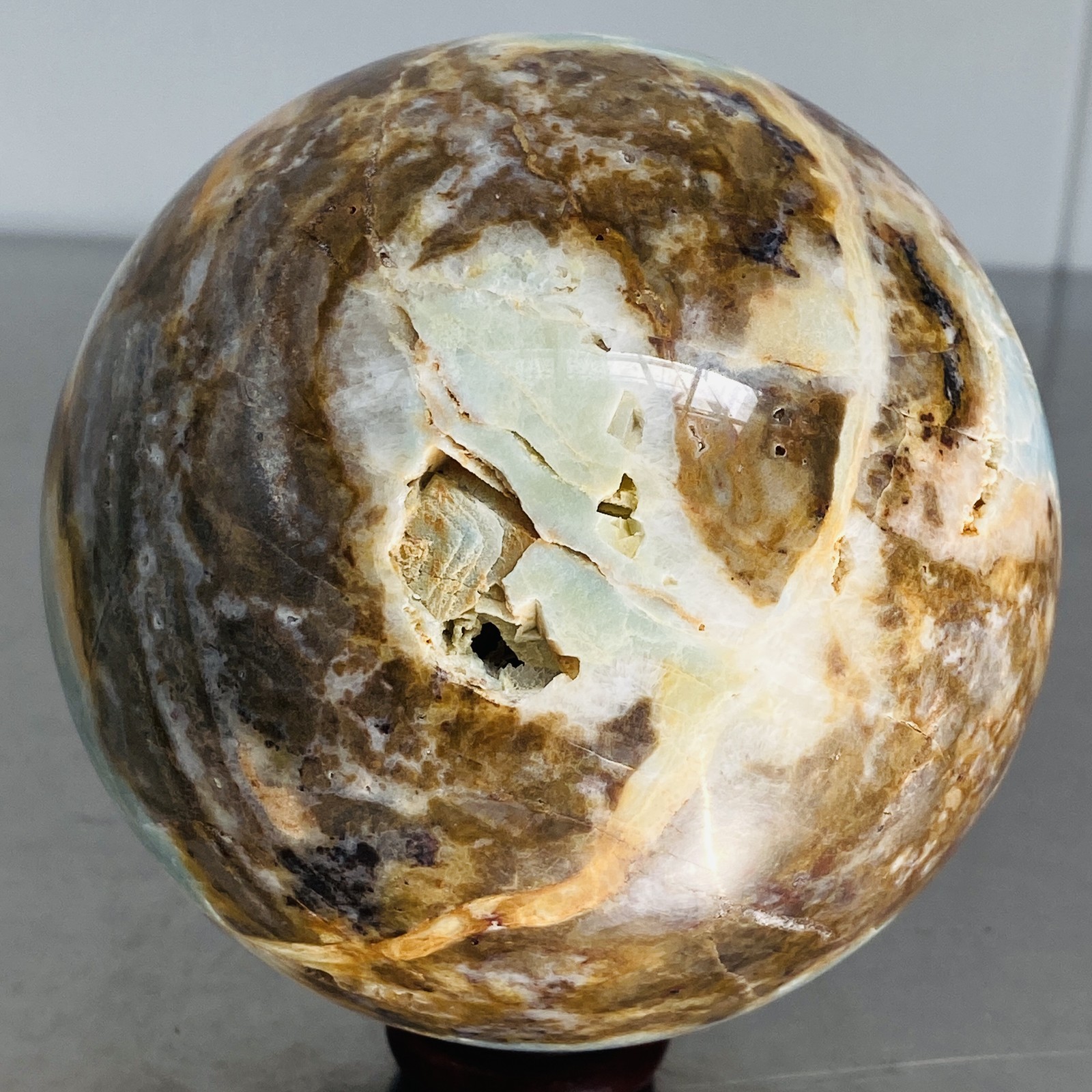 Natural amazon stone quartz ball crystal sphere healing 1760G (3.88LB)