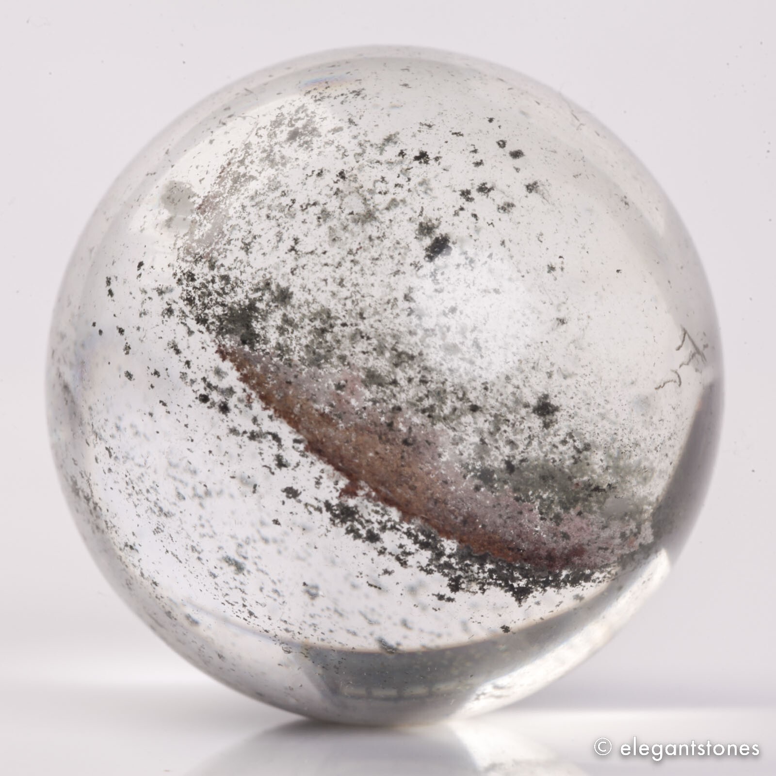 69g36mm Natural Garden/Phantom/Ghost/Lodolite Quartz Crystal Sphere Healing Ball