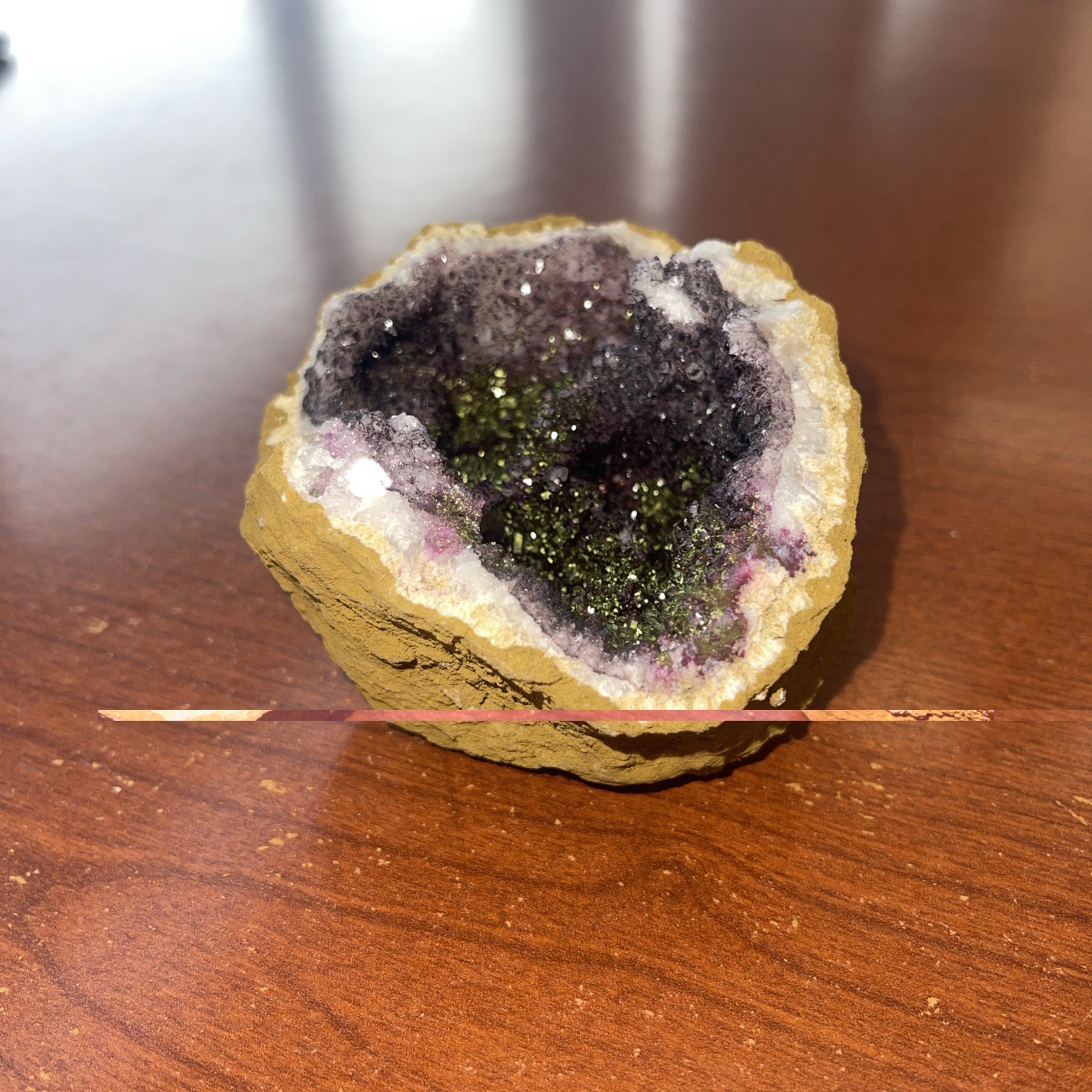 Deep Purple AMETHYST Cluster, Amethyst Geode, Healing purple and yellow