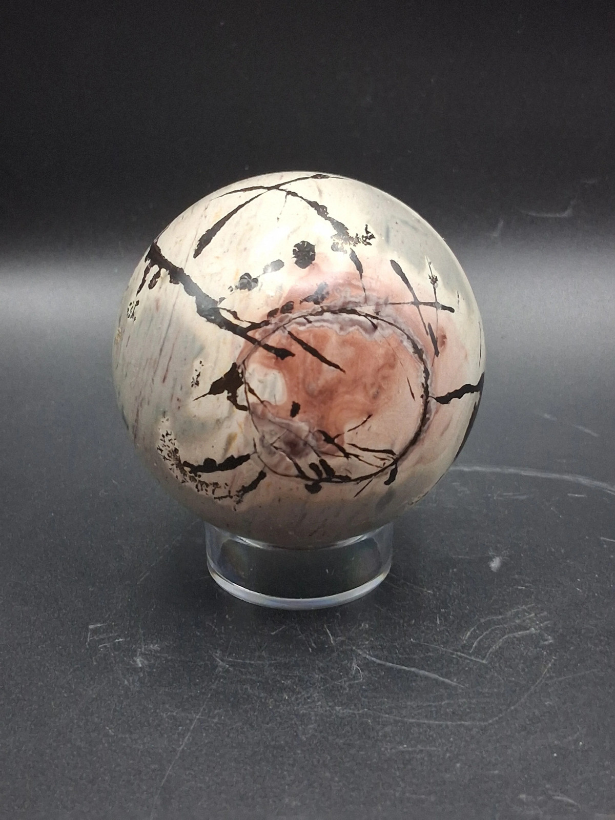 Picture jasper sphere! 63.9mm, 2.3 inches, 10 ounces