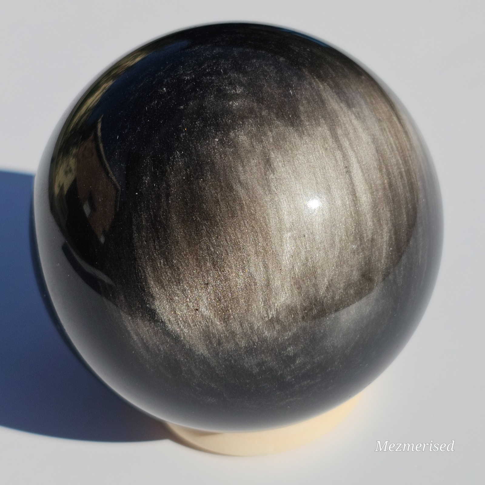 Silver Sheen Obsidian Sphere | Option C | 6.6cm | 349g