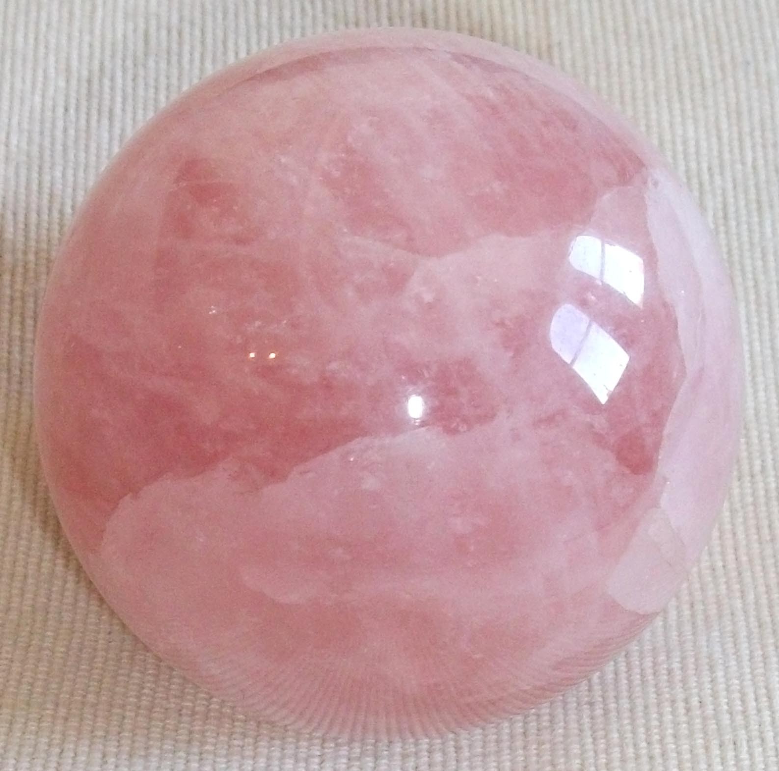 Tumbled and Polished Rose Quartz Sphere (6cm diameter / 280g)
