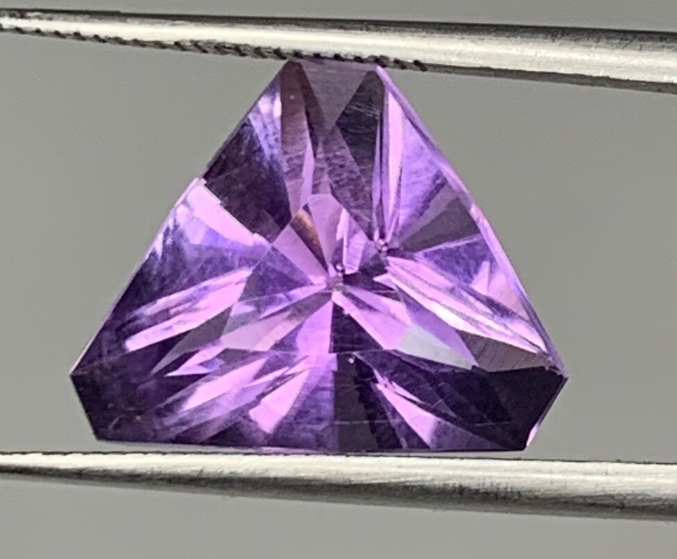 6.10Ct Beautiful Natural Color Amethyst Triangle Cut From Brazil