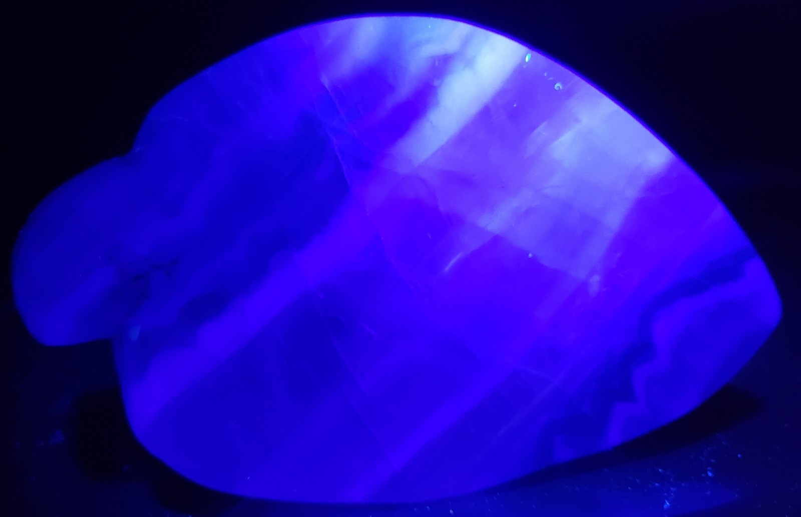 Thick Green Purple Fluorite Quartz Crystal Leaf-shaped Bowl Rainbow Dendritic UV