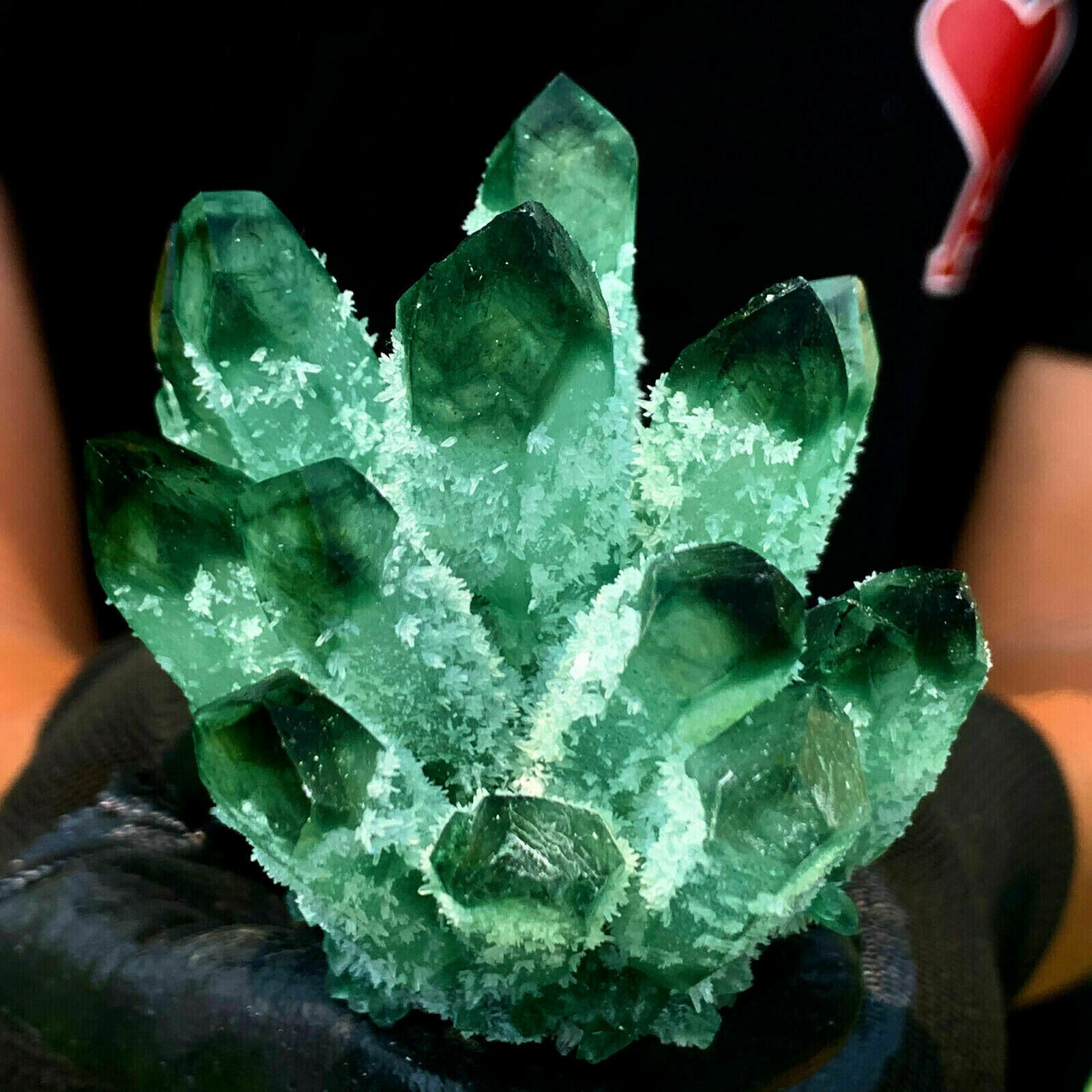 300g+ New Green Phantom Quartz Crystal Cluster Mineral Specimen Reiki Healing