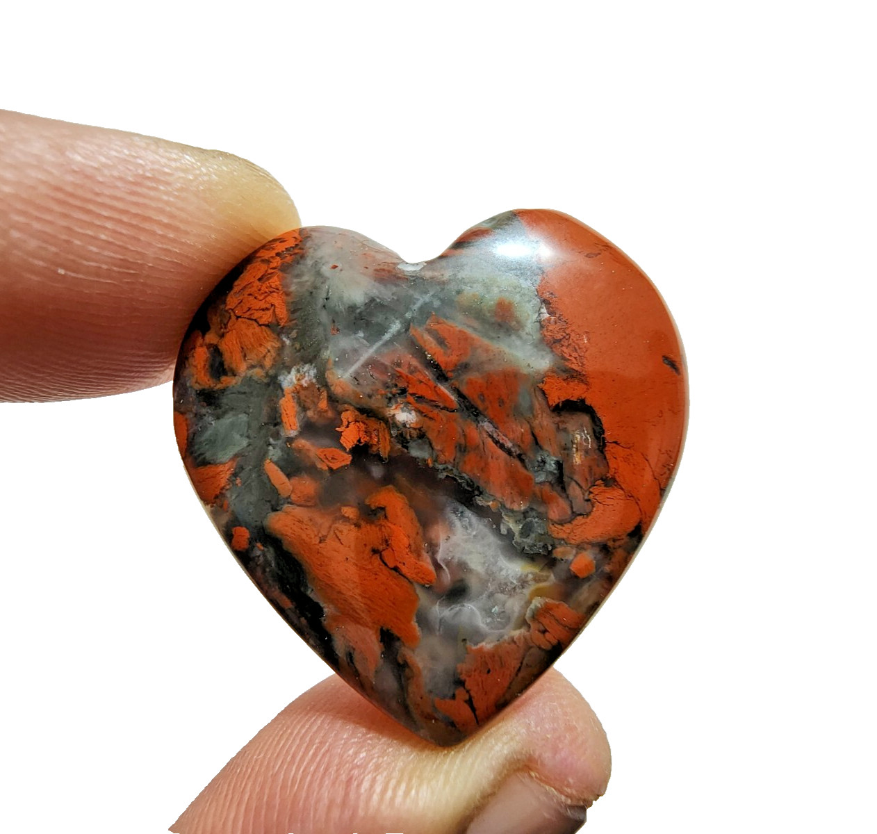 81 Crt Natural Blood Stone Crystal Heart Shape Chakra Stone Gemstone For Jewelry