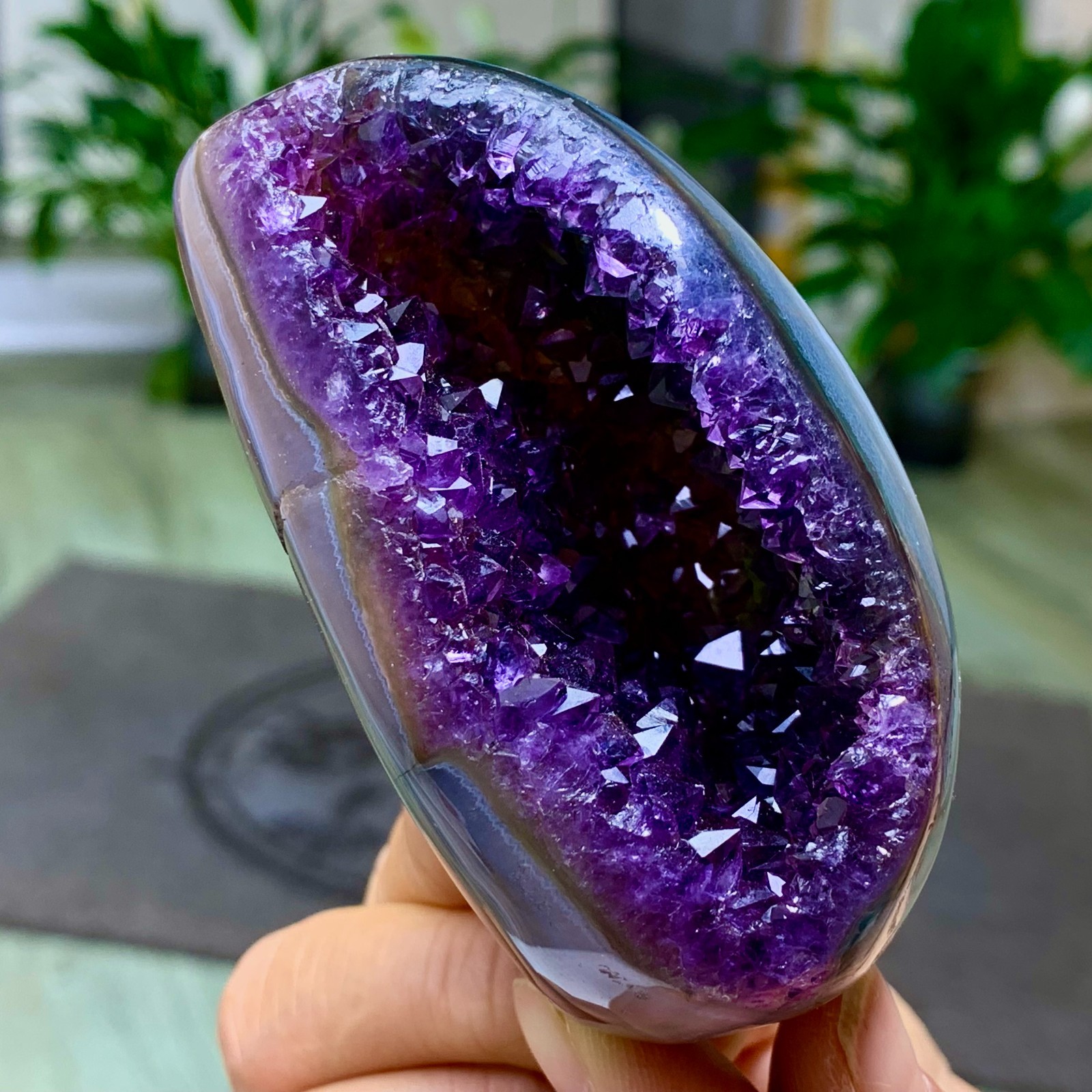 290G Natural Amethyst geode quartz cluster crystal specimen Healing