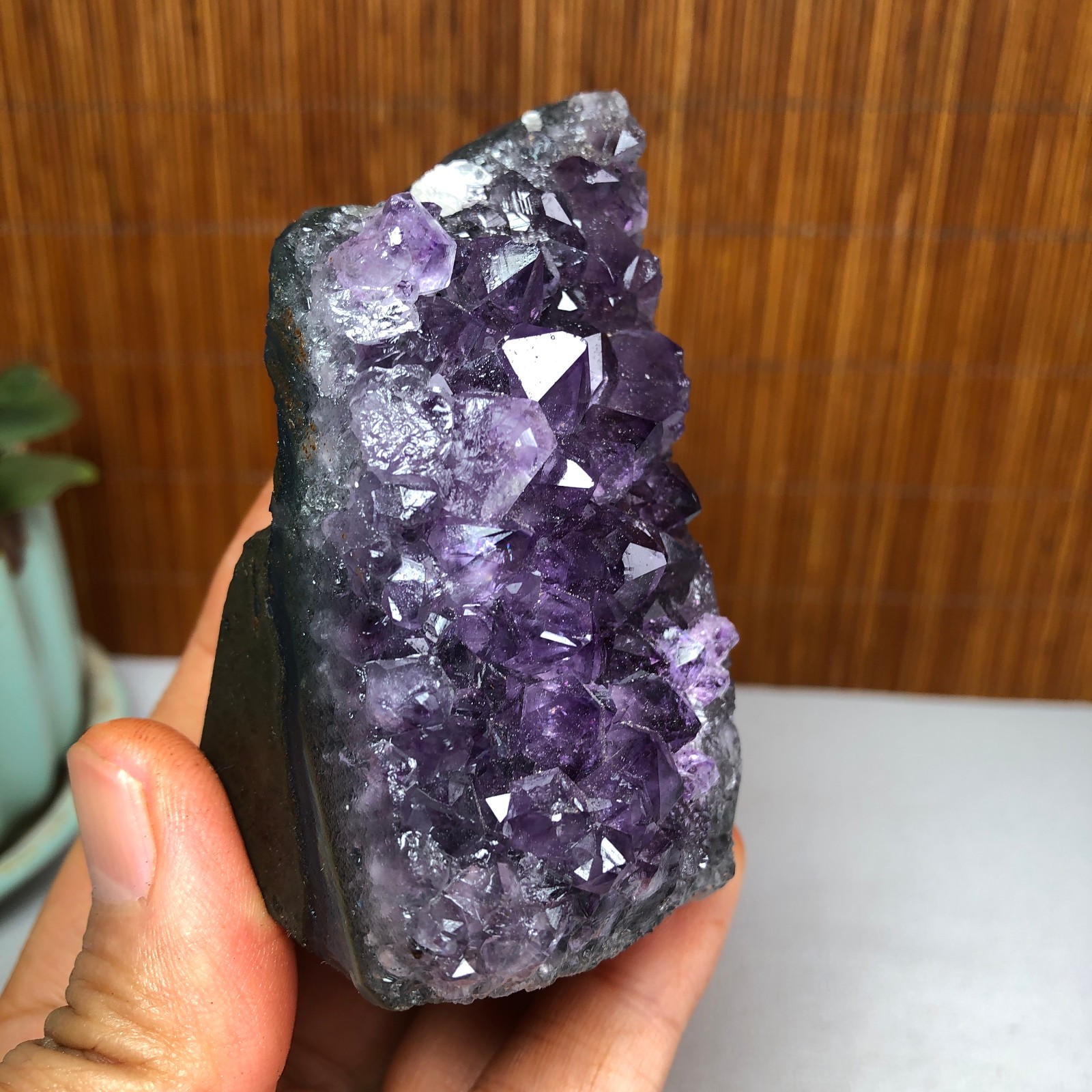 68mm NATURAL amethyst point purple Crystal Cluster Mineral Specimen 177g A1128