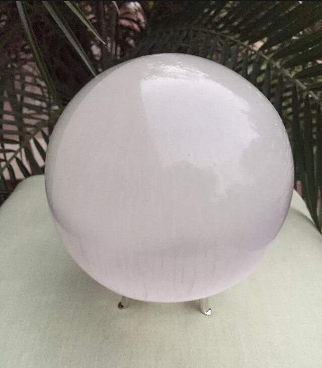 XL Selenite Sphere Crystal Ball 4.5 ” – 5“ Gemstone Sphere Specimen Reiki Energy