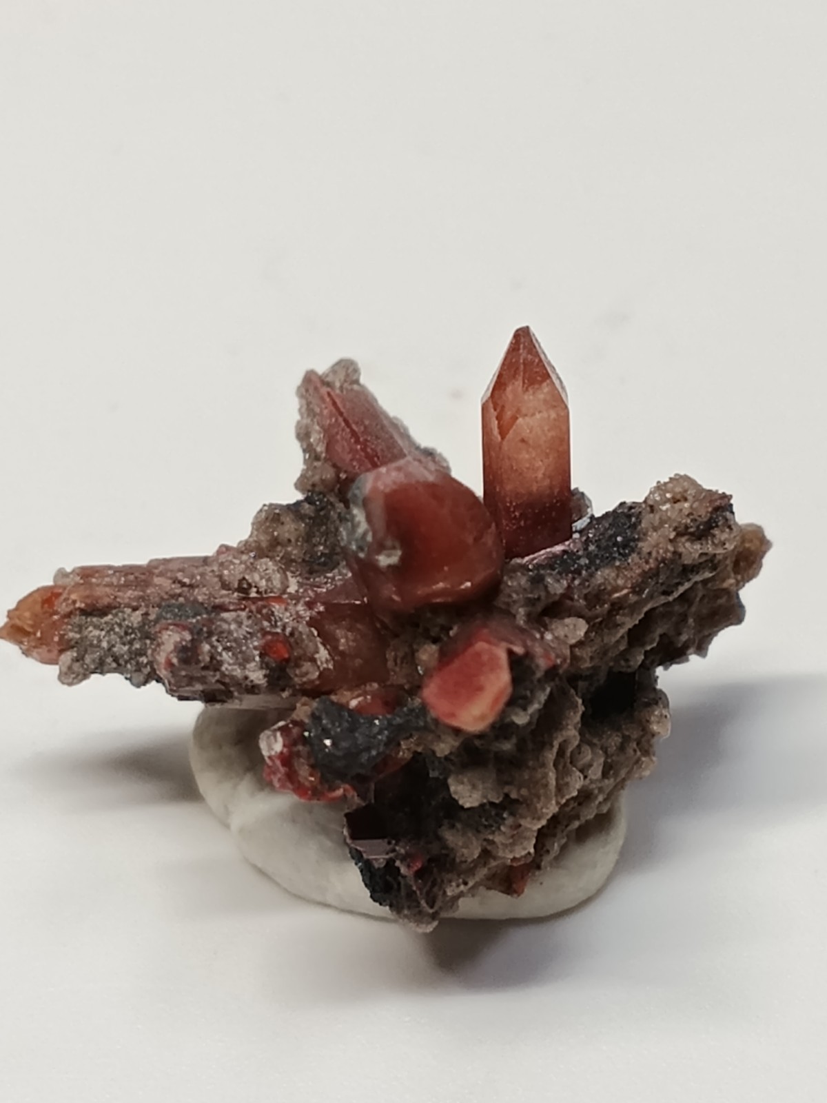 Topaz Orange Red Mexican Natural Gemstone Terminated On Matrix X70
