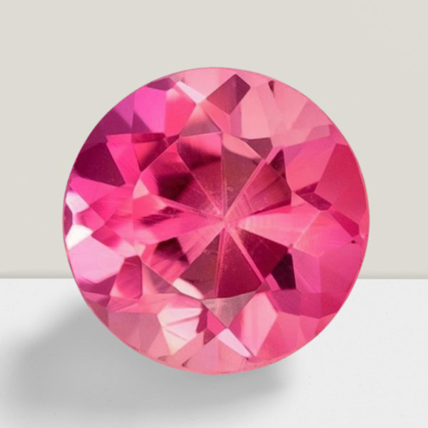 Pink Tourmaline Round Cut Gemstone 3.50 Cts – 10 mm Flawless Loose Gem