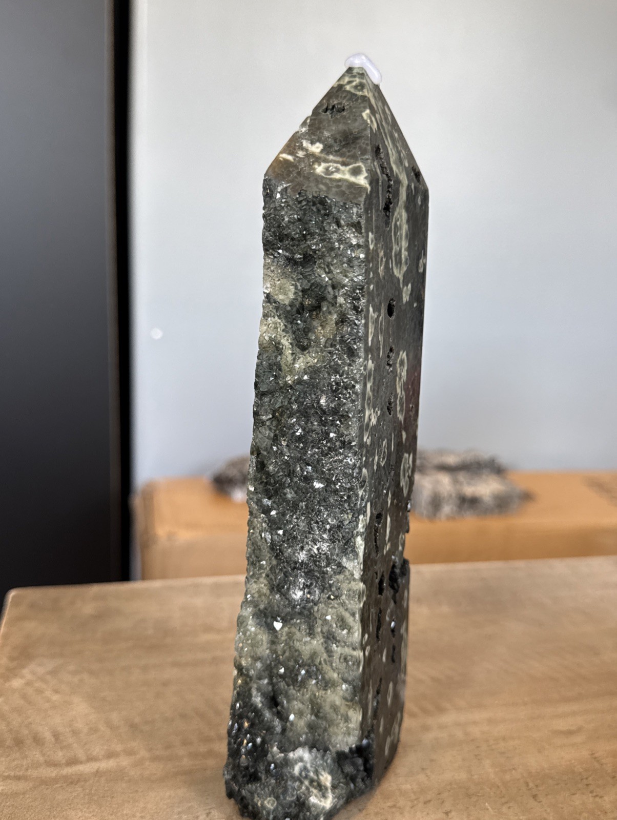 8th Vein ocean jasper druzy Tower 9.5” H