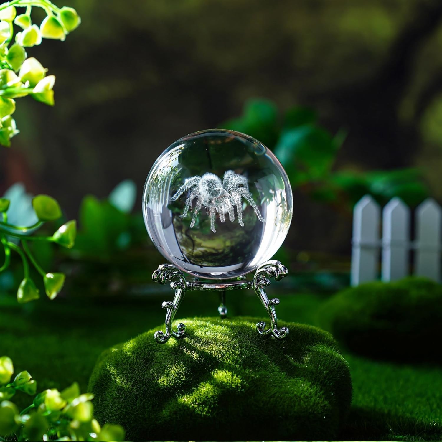 Charming 60mm Laser Engraved Spider Crystal Ball – Sophisticated Halloween Decor