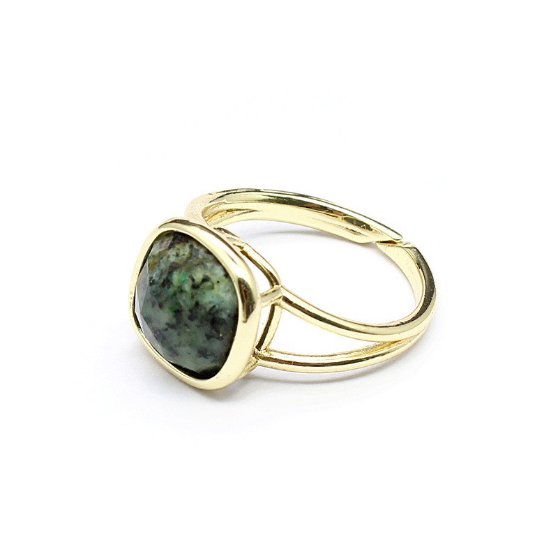 3-5PCS Natural crystal personalized retro natural stone square ring