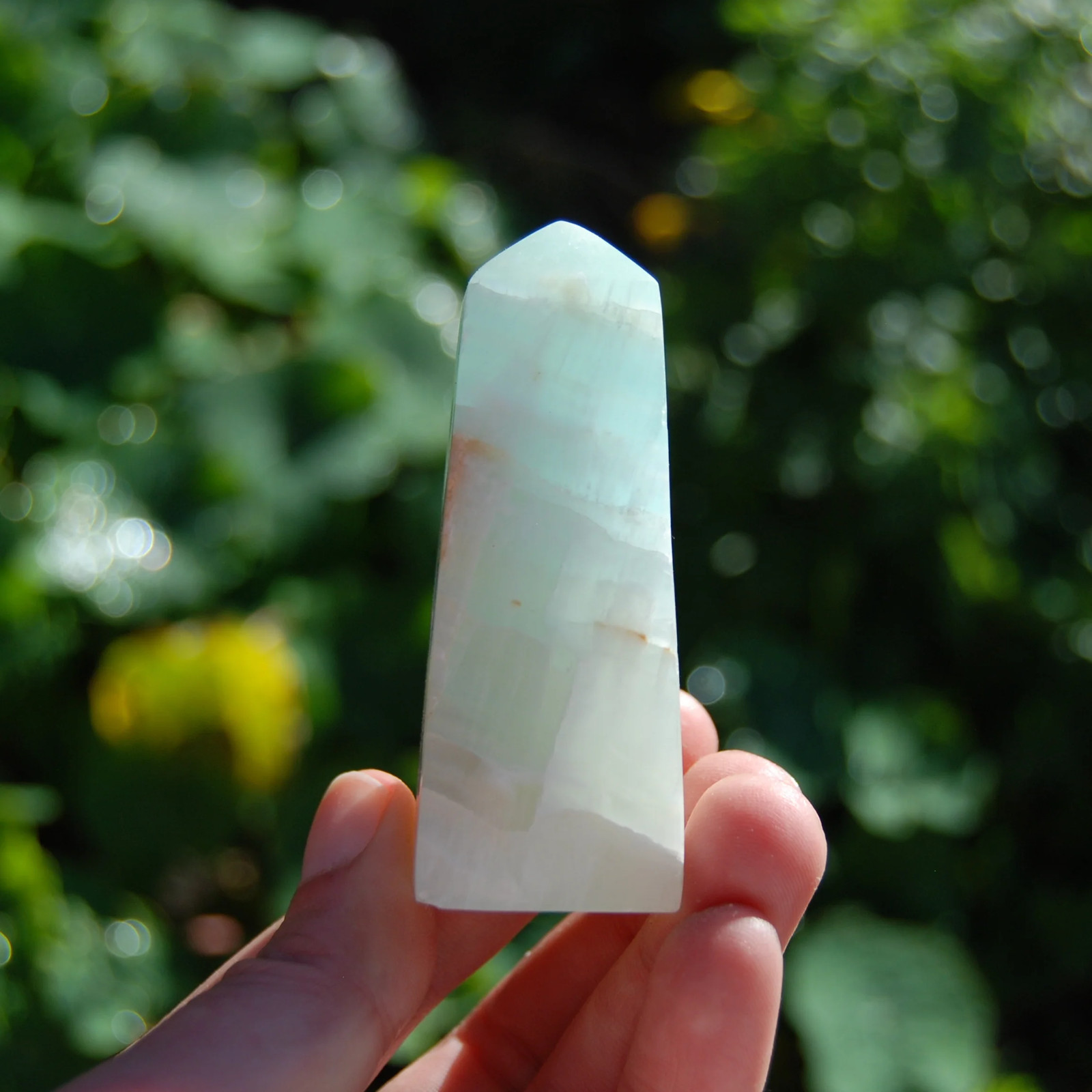 3in 115g Caribbean Blue Calcite Crystal Tower, Pakistan