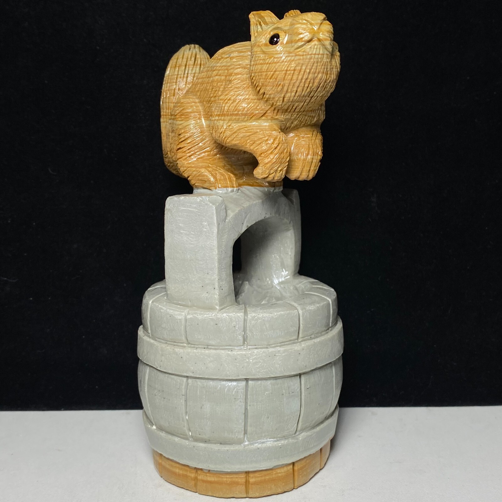 Natural Crystal Quartz Mineral Specimen Songhua Stone Handcarved Squirrel Gift