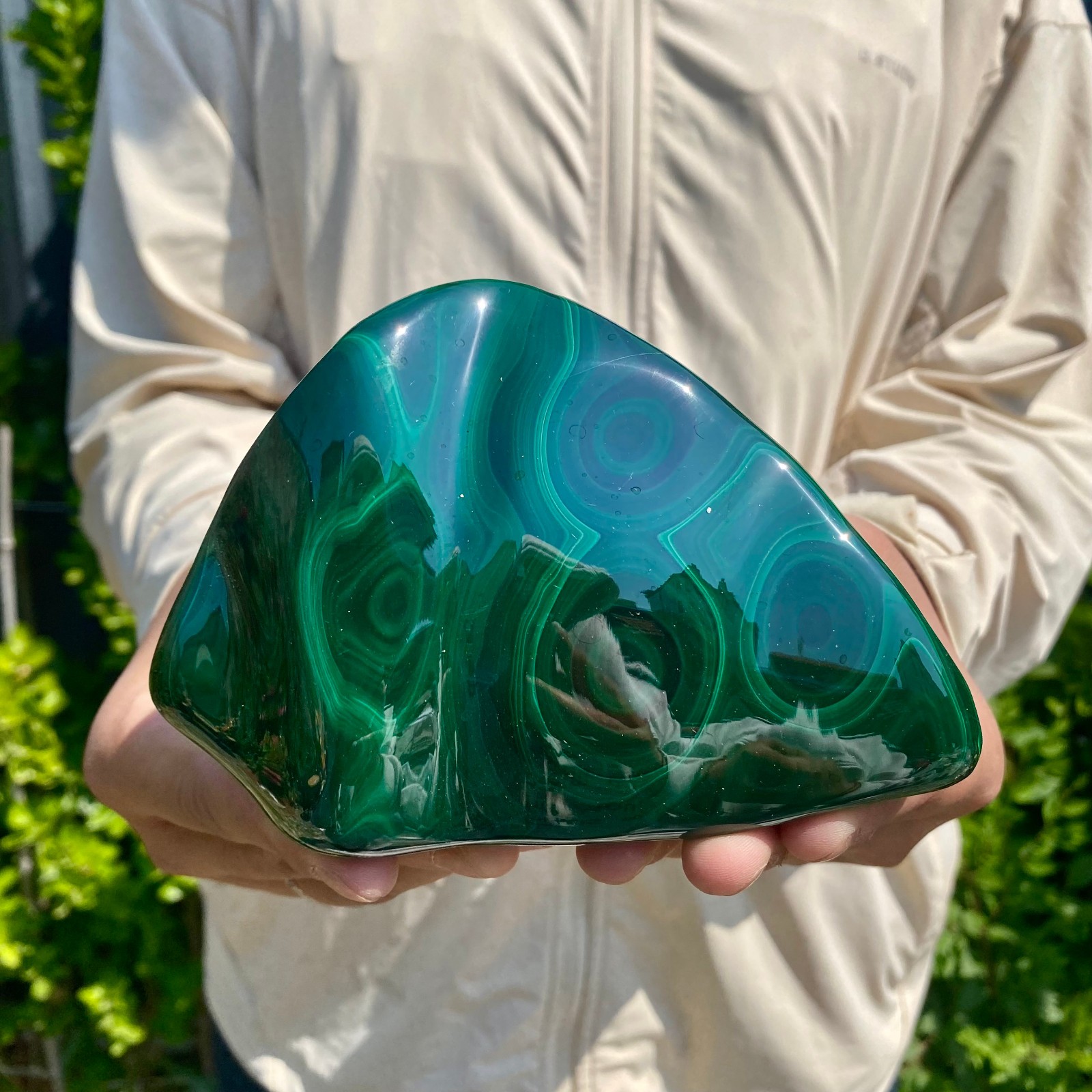 2.35LB Natural glossy Malachite transparent cluster rough mineral sample