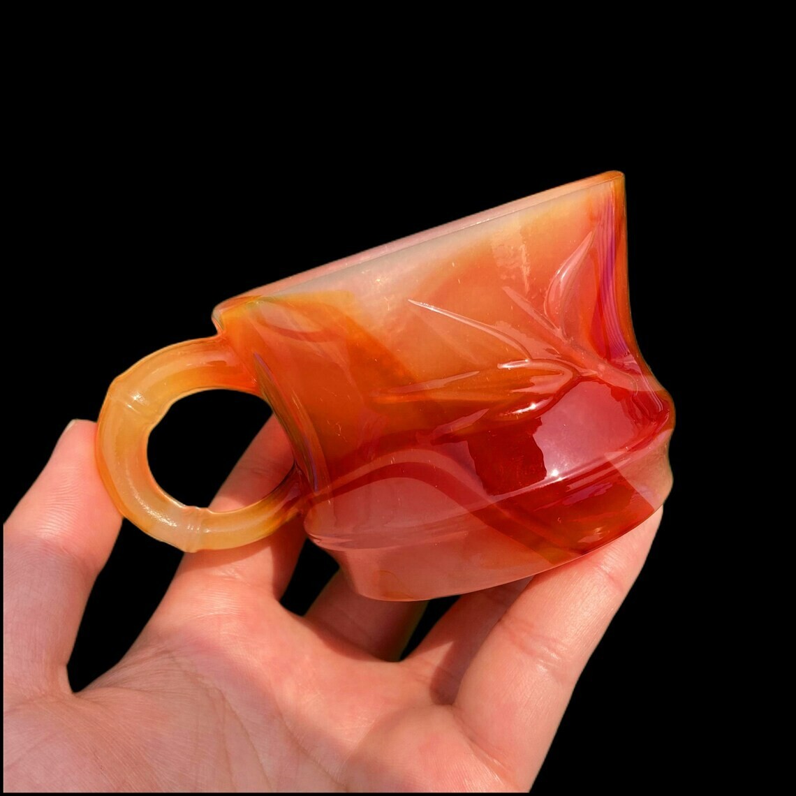 Natural Healing Red Agate Cup Carving Carnelian Cup Reiki Crystal Collection