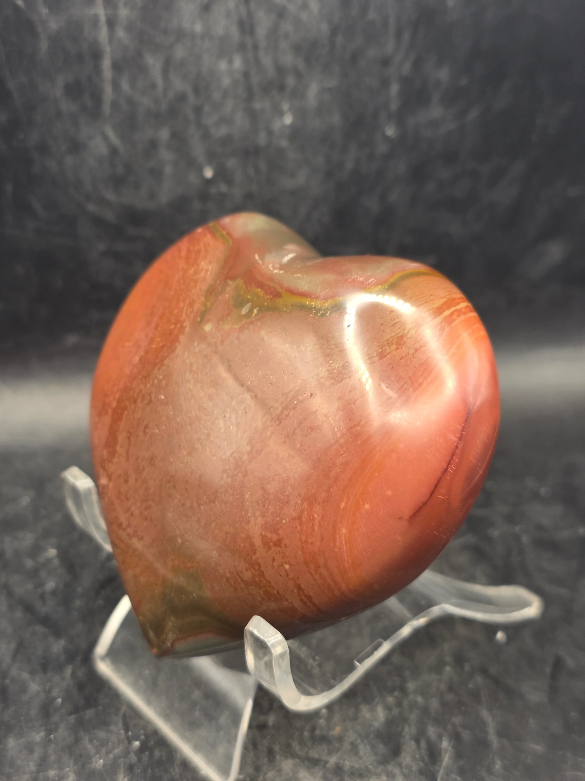 Polychrome jasper heart! 10 ounces, 3.2 inches wide, 3″ tall