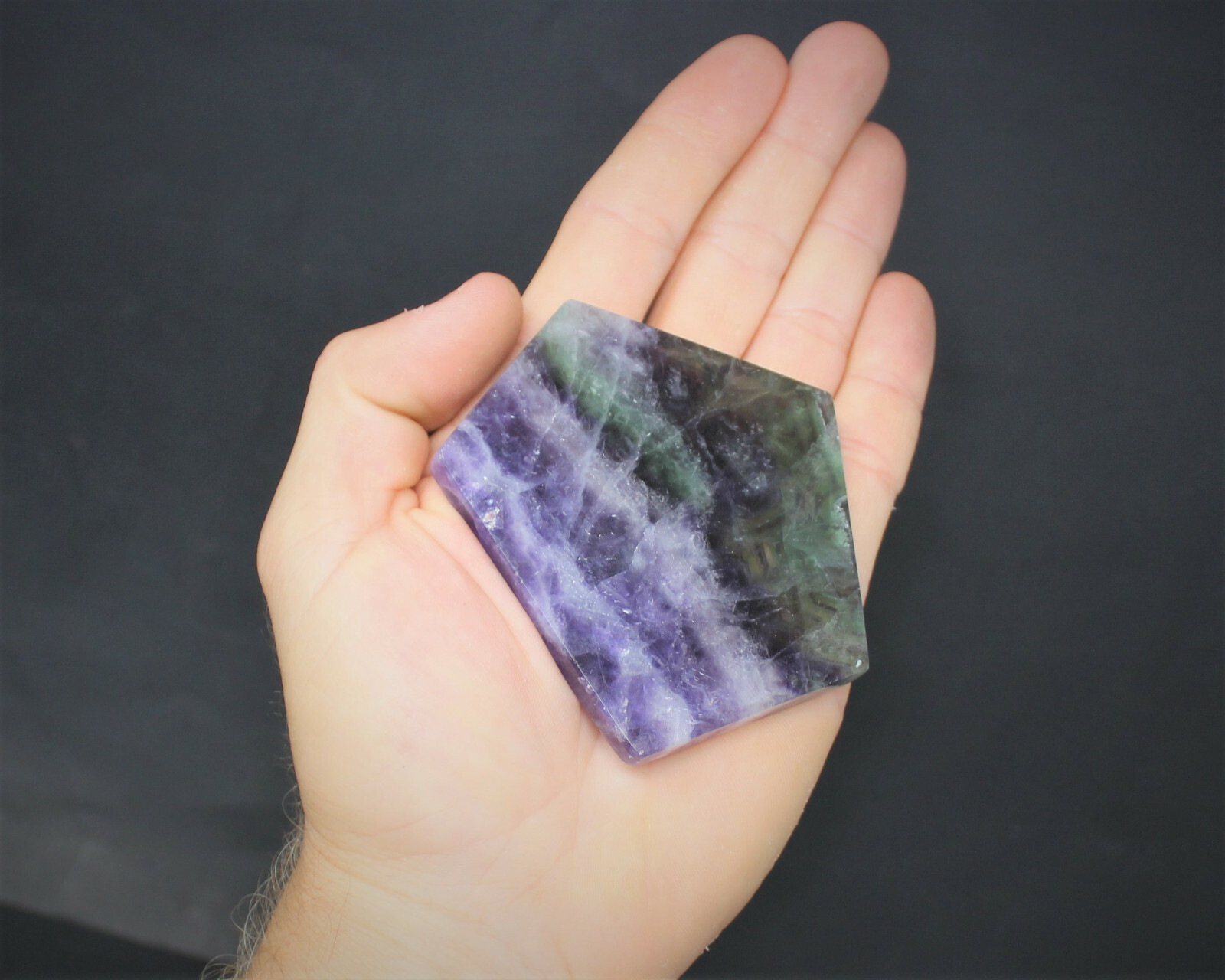 Fluorite Slab: Medium 1.5-2″ Beautiful Polished Fluorite Slice, Fluorite Crystal