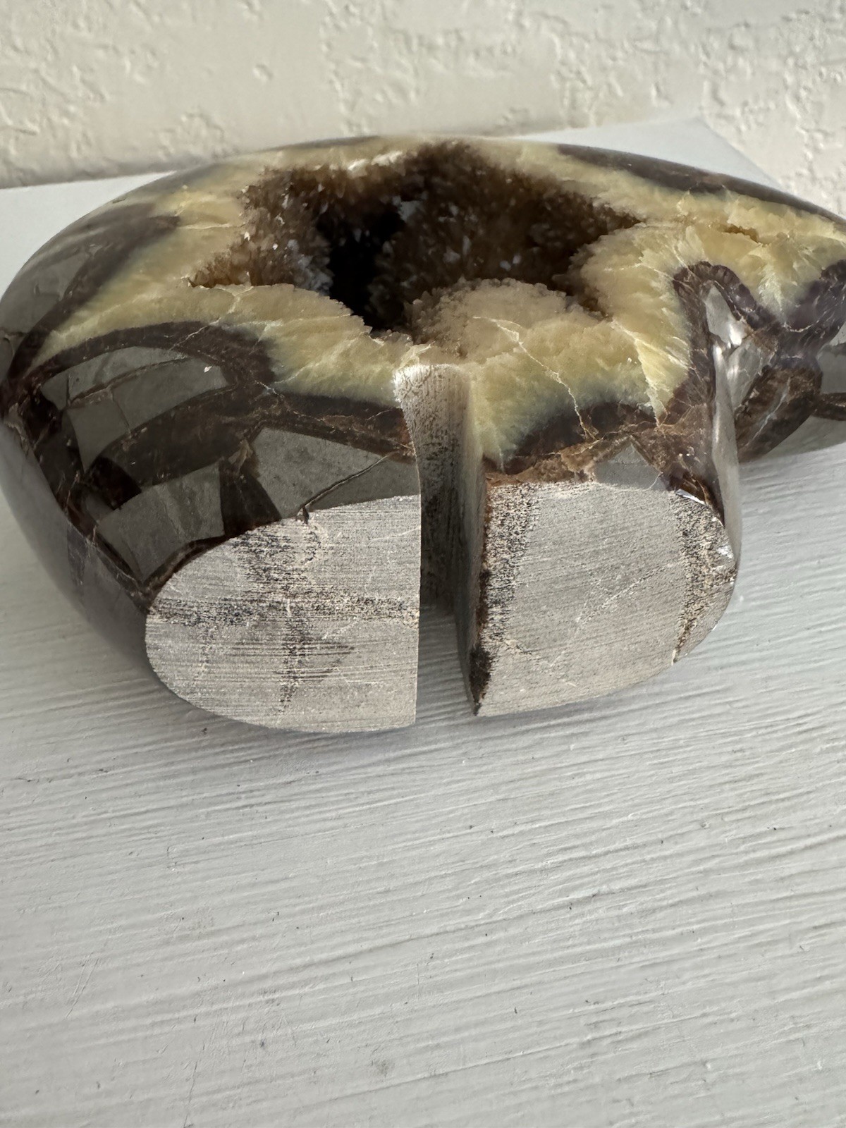 Septarian Nodule Bear Large Figurine Hand Carved Dragon Stone Crystal Sculpture