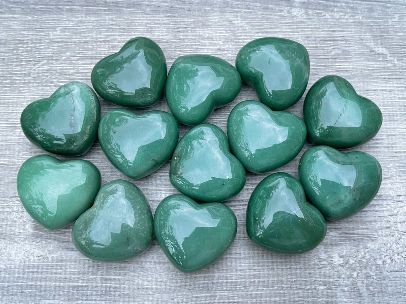Large Green Aventurine Heart, 1.75″ Polished Green Aventurine Puffy Heart, Bulk