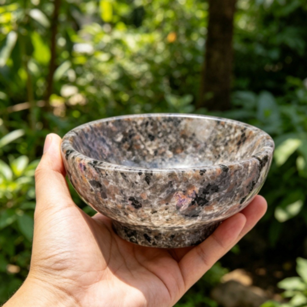 Natural Mixed Crystal Stone Bowl Meditation Reiki Healing Desk Energy Decor Gift