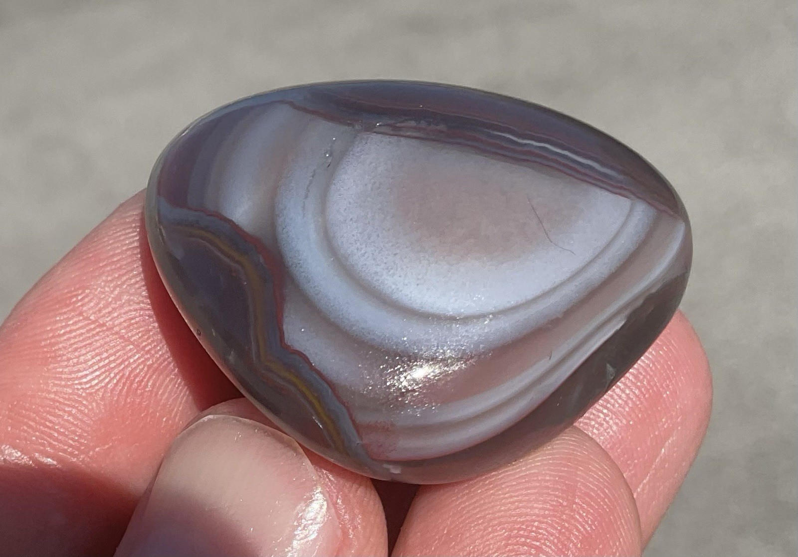 36g Polished Mozambique Agate Palmstone Worry Stone Exceptional! A++
