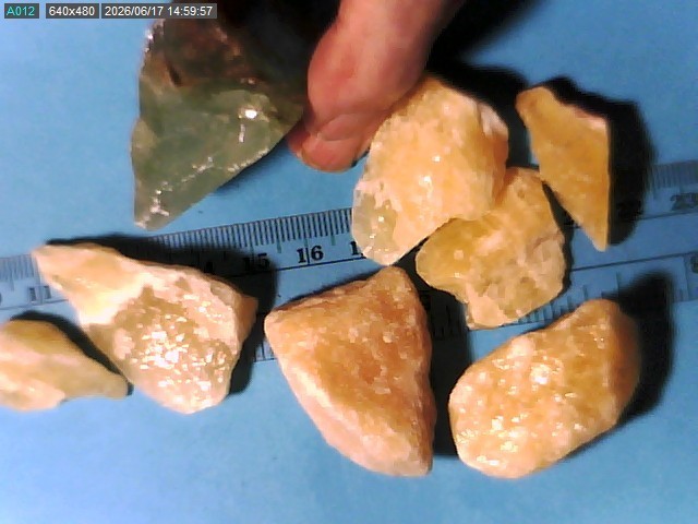 CALCITE SPECIMENS MIXED COLOR & SIZES LOT FROM UNKNOWN LOT #D122