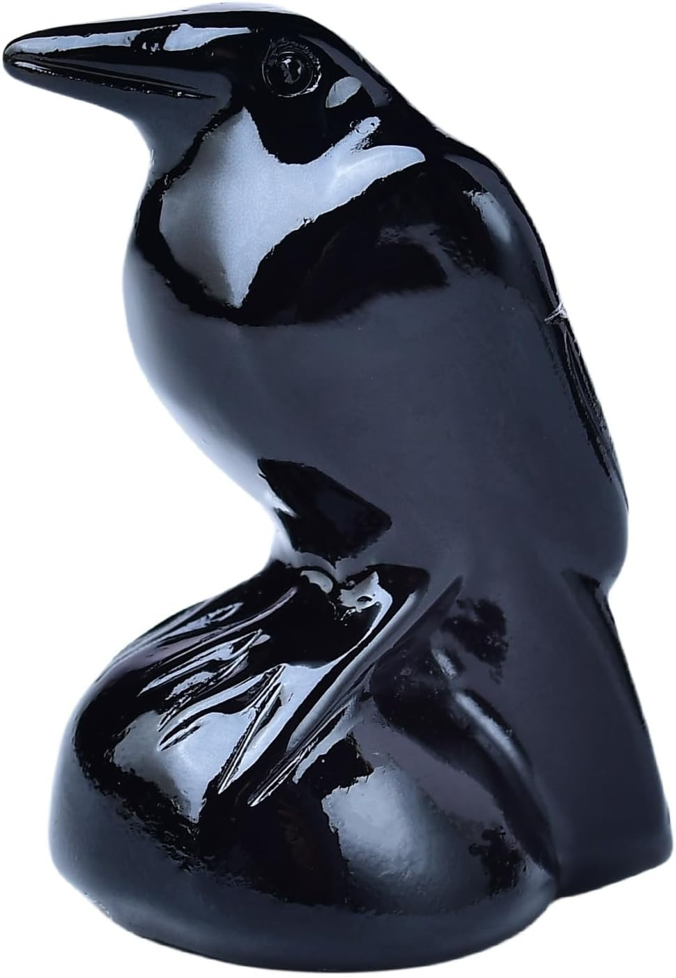 Natural Obsidian Crystal Raven Statue 2″ Healing Crystal Handmade Sculpture Luck